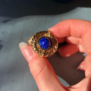 Vintage GIVENCHY Clip-On Blue Stone Earrings